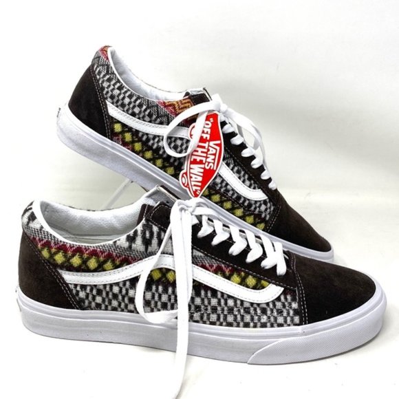 Vans Other - VANS Old Skool Fair Isle Low Brown Multi Men’s Canvas Suede Sneakers VN0A5JMIBF0